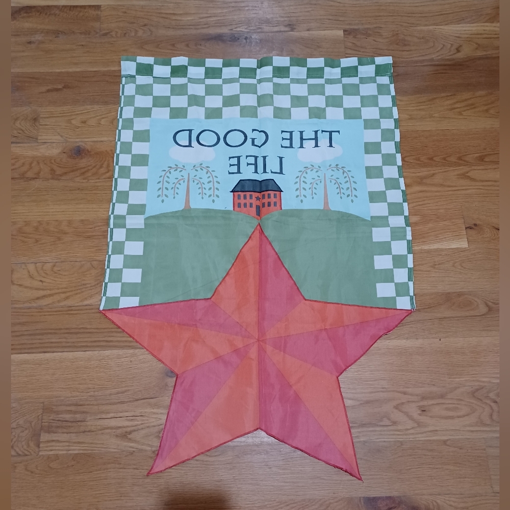 Star Church The Good Life Checkered Graden Banner Garden Flag โญ - Picture 4 of 12